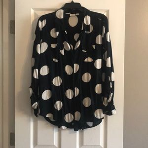 Black and white polka  dot shirt